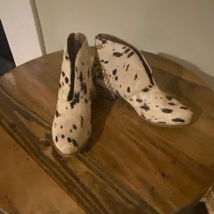 Brand new and never worn cow hide booties